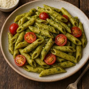 Penne Pesto with Cherry Tomatoes